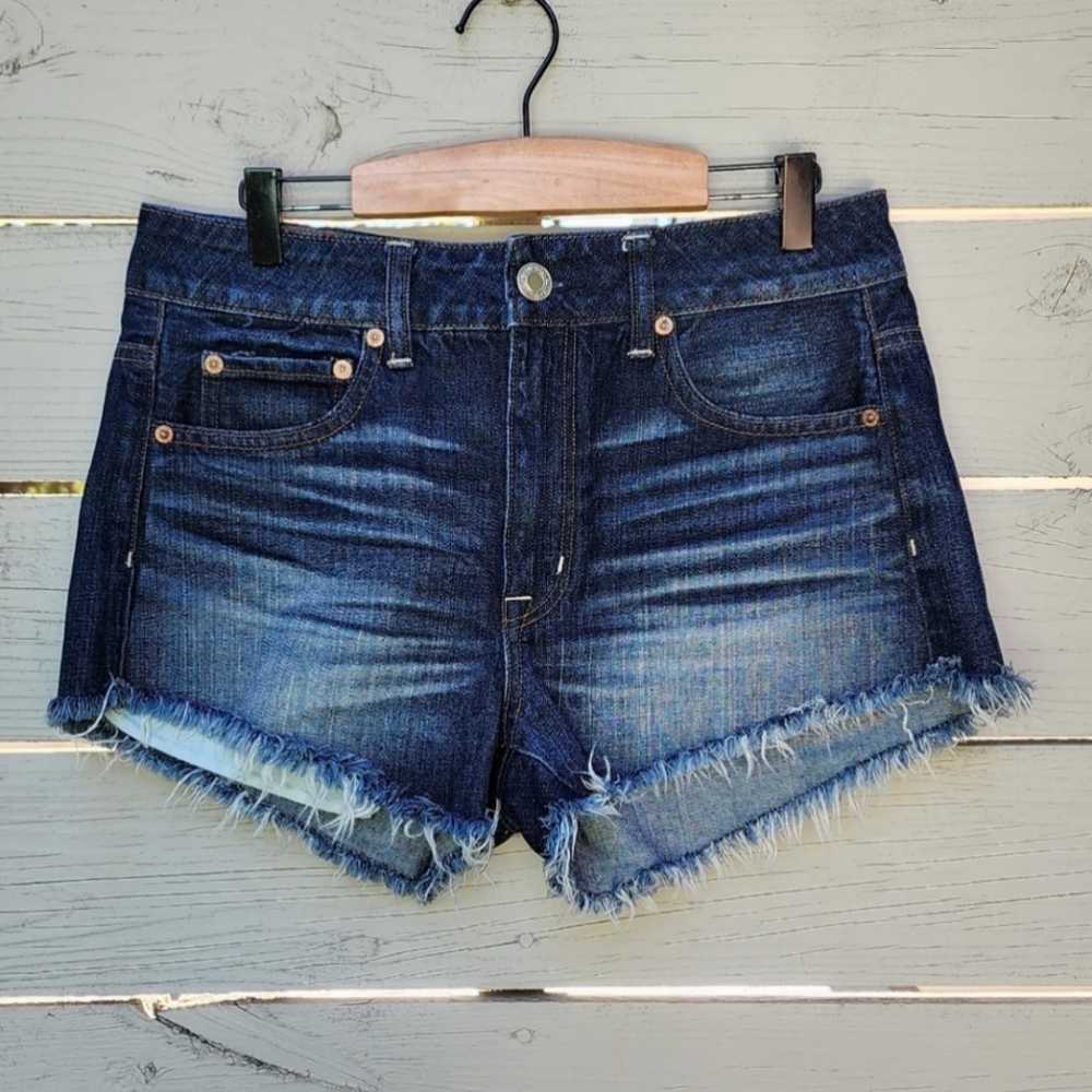 American Eagle Hi Rise Festival Shorts Dark Wash Size 6